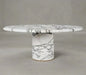 Exquisite Arabescato White Marble Round Dining Table, Natural Stone, Modern Design