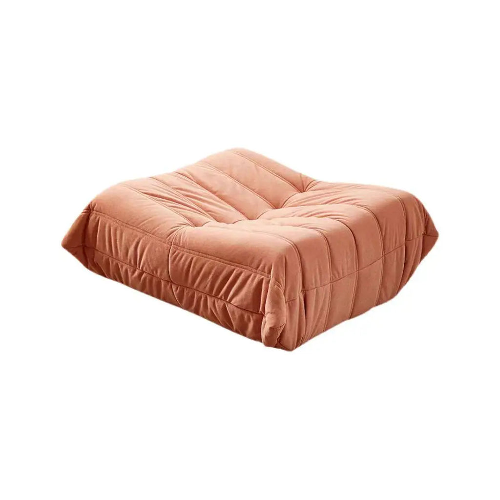 Modern Velvet Round Ottoman Stool, Large Designer Living Room Pouf Bench