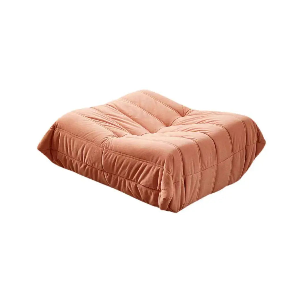 Modern Velvet Round Ottoman Stool, Large Designer Living Room Pouf Bench