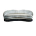 Curved Velvet Fringe Sofa with Goose Feather Cushions, Modern Couch