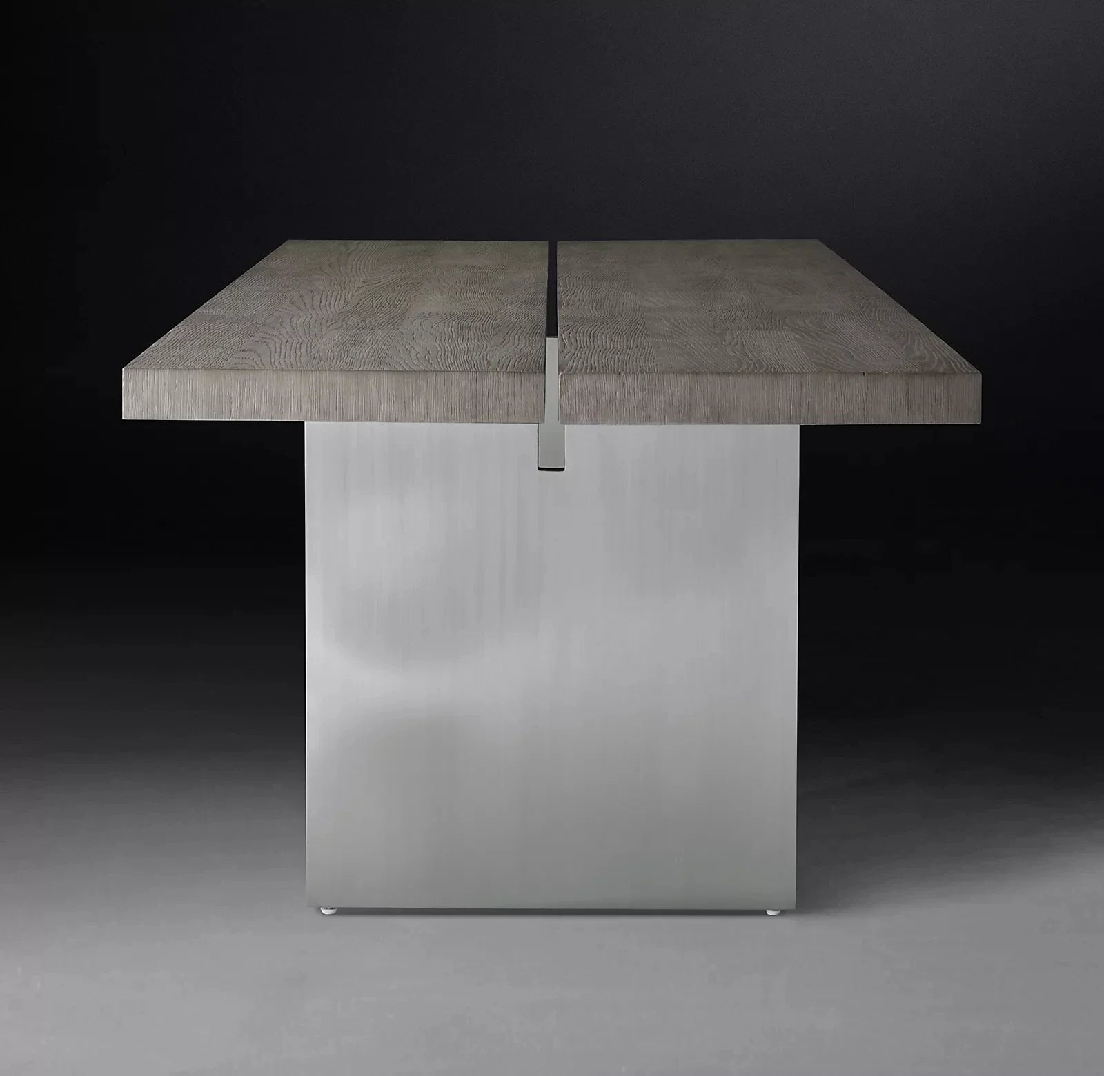 Elegant Solid Wood Dining Table with Modern Metal Legs for Home