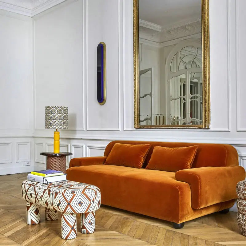 Velvet Upholstered Modern Aesthetic Long Bench Ottoman Stool for Elegant Spaces