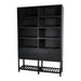 Elegant Black Reclaimed Fir Wood Bookshelf Bookcase Storage Cabinet for Living Room Office