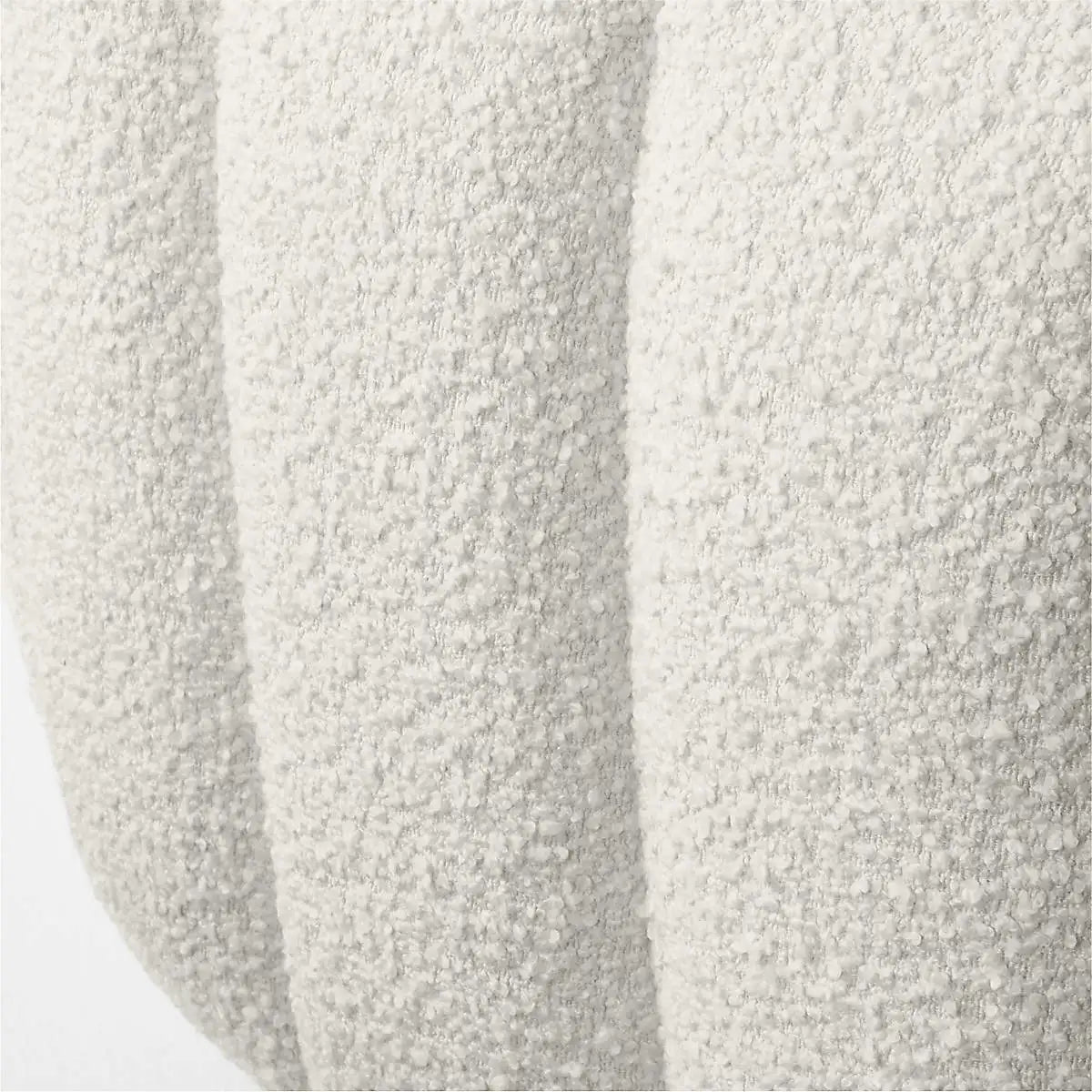 Channeled White Boucle Sofa - Solid Wood Frame, Plush Living Room Couch