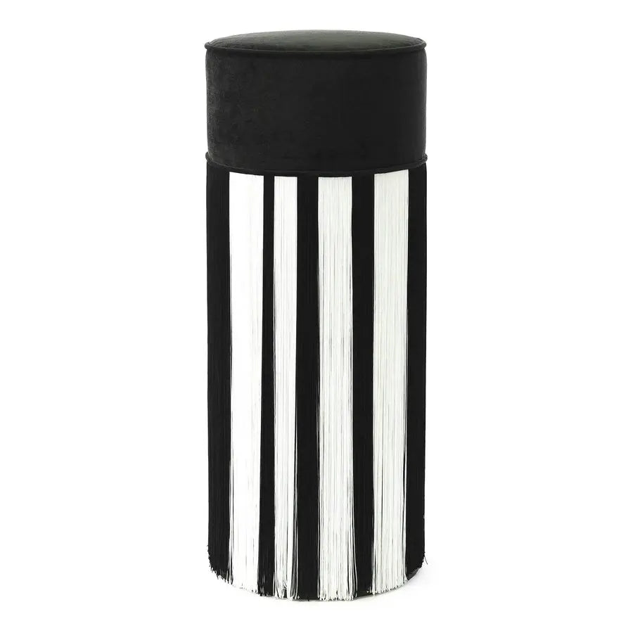 Elegant Velvet Fringed Counter Height Bar Stool with Tassels