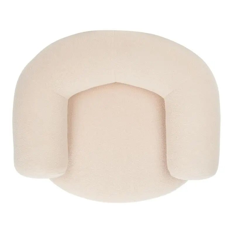Luxurious White Boucle Swivel Accent Chair, Low Back, Upholstered Living Room Armchair
