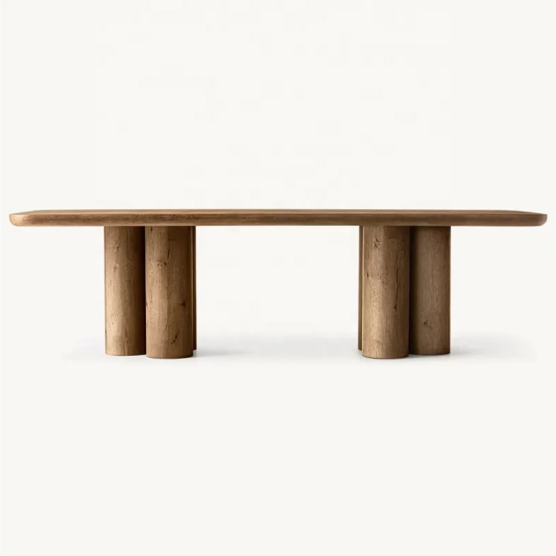 Elegant American Classic Solid Oak Dining Table - Customizable, Durable, Timeless Design