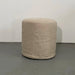 Elegant Natural Linen Upholstered Round Ottoman Accent Foot Stool Pouf