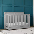 Premium 5-in-1 Convertible Baby Crib with Full-Size Nursery Storage Drawer