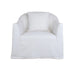 Chic White Linen Upholstered Armchair: Removable Slipcover, Solid Wood Frame, Single Sofa