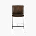 Modern Aesthetic Handmade PU Leather High Back Rustic Iron Frame Bar Stool