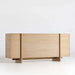Elegant Natural Oak Gold Metal Frame Sideboard Buffet with Drawers Storage Cabinet