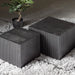 Modern Black Oak Fluted Barrel Square Side Table for Living Room