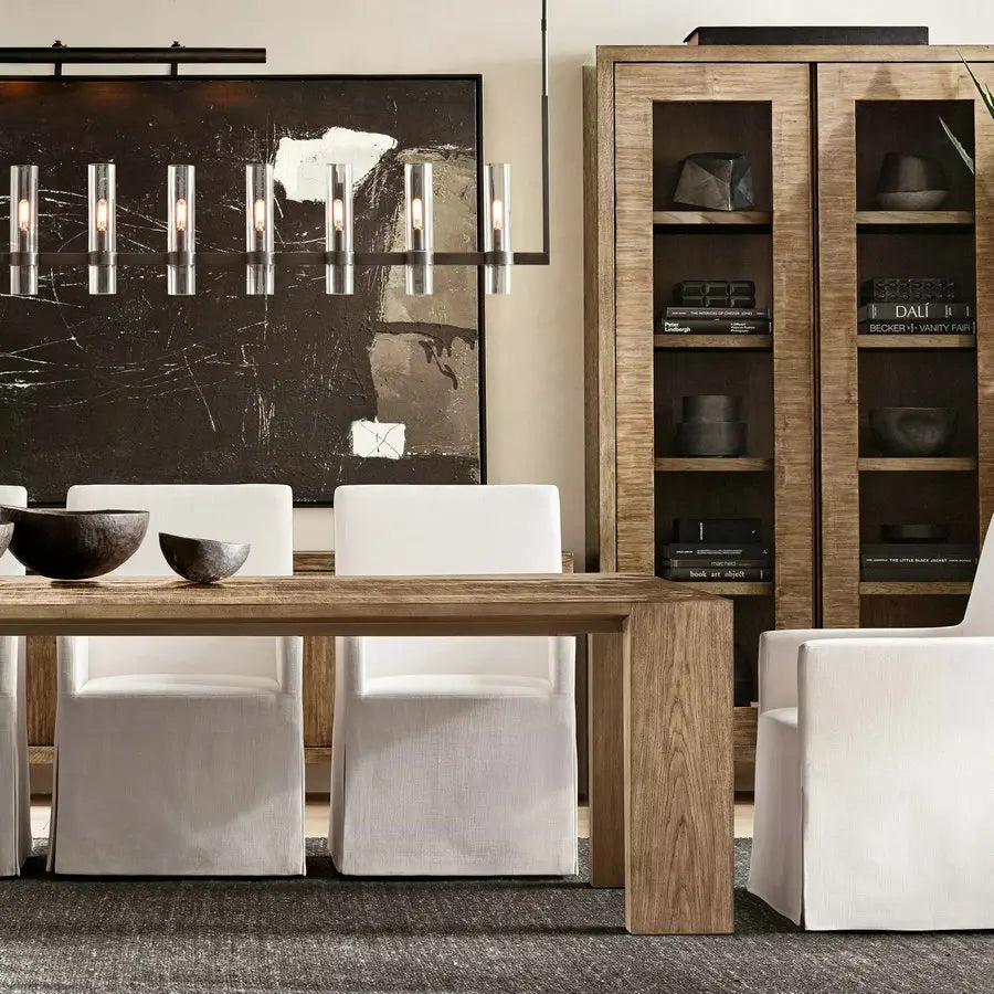 Luxury Italian Modern Extendable Wood Dining Table Set, 6-10 Seater Rectangular