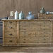 Rustic French Reclaimed Fir Wood Sideboard Cabinet with Multiple Storage Drawers