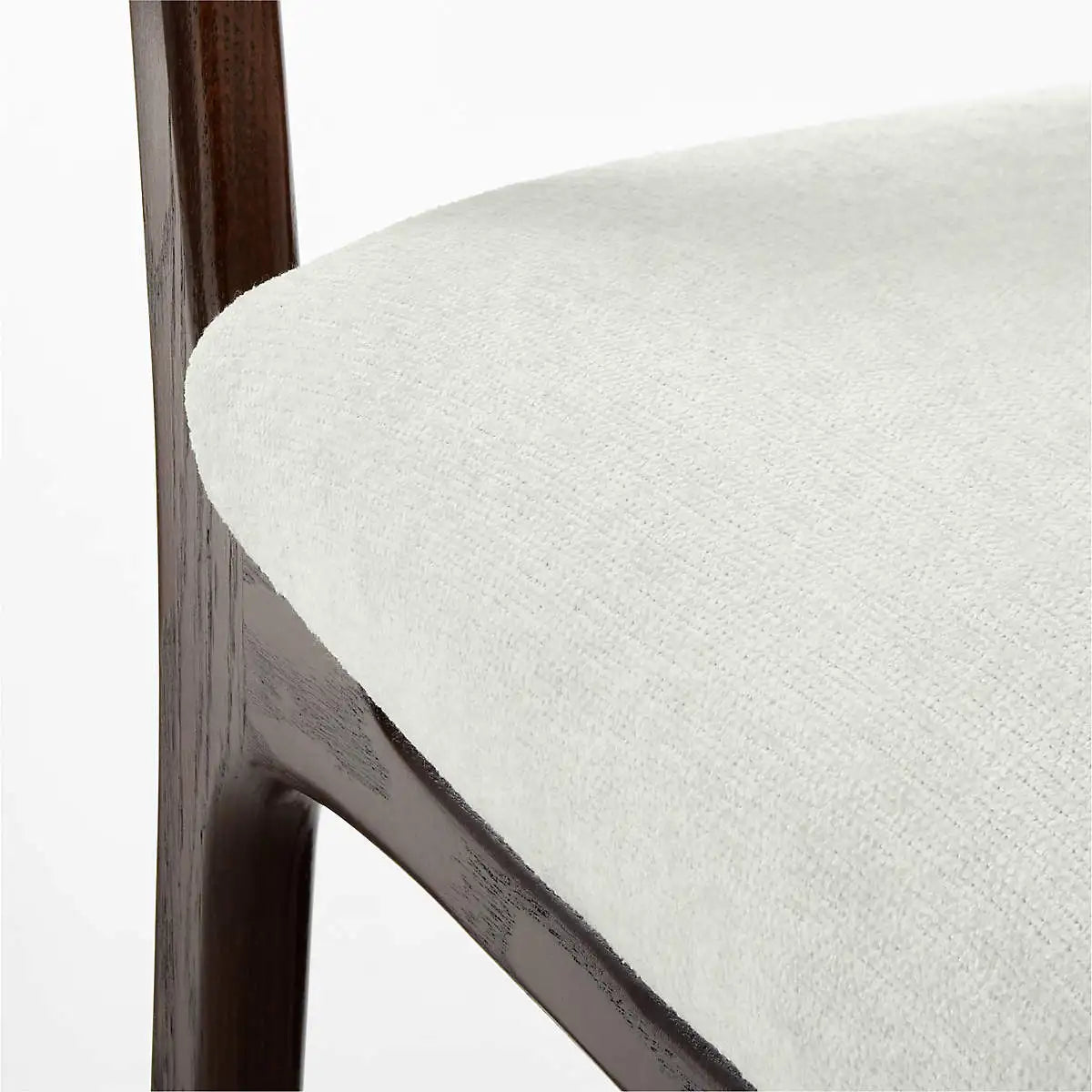 Elegant White Upholstered Oak Wood Dining Chair with Solid Wood Frame