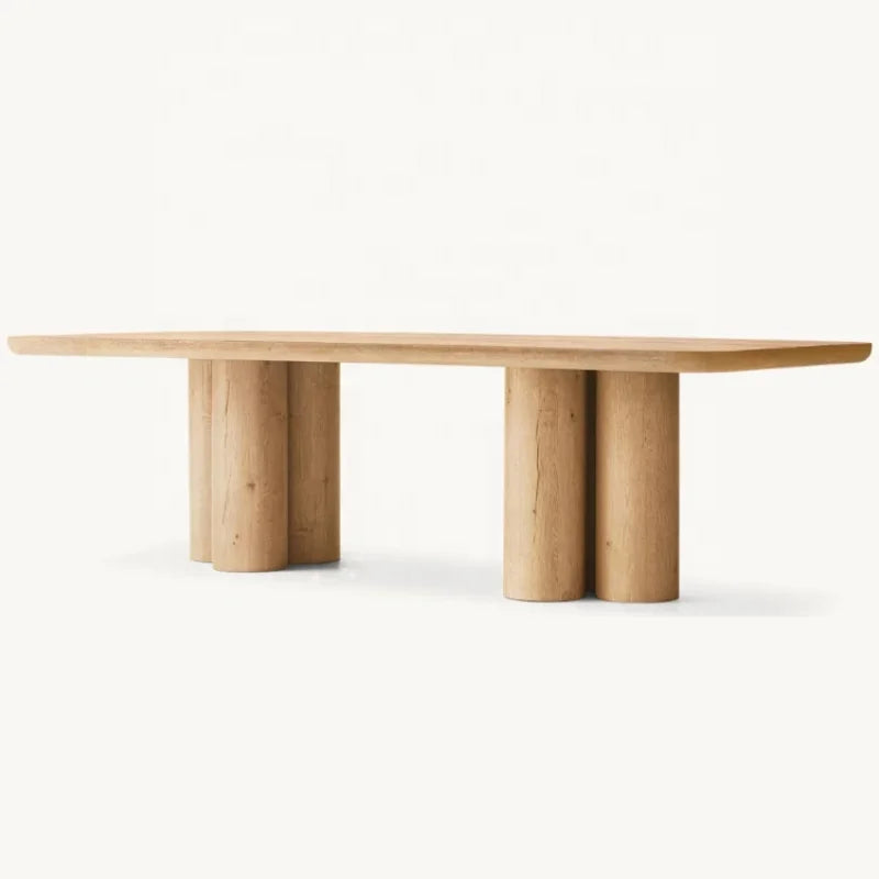 Elegant American Classic Solid Oak Dining Table - Customizable, Durable, Timeless Design