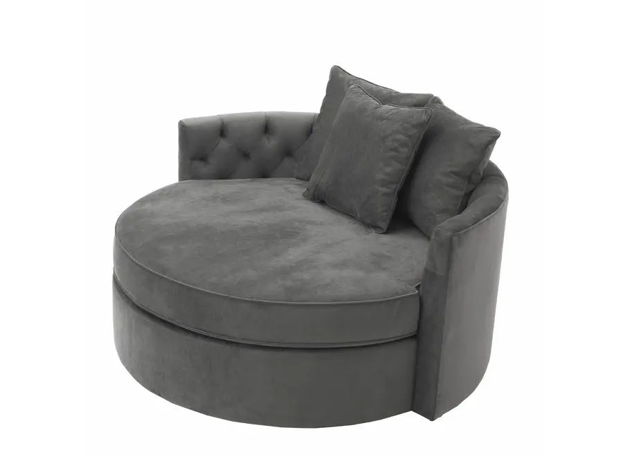 Luxurious Round Velvet Accent Sofa Chair for Living Room Events Weddings