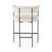 Luxury Boucle Upholstered Counter Stool, Metal Frame, Modern Bar Chair