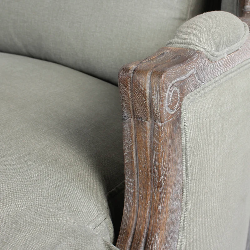 Elegant French Wooden Carved Armchair for Living Room, Wedding, or Accent Piece