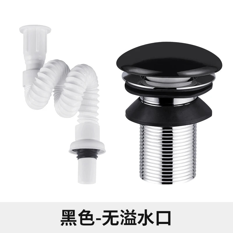 Vibrant Ceramic Pop-Up Sink Drainer, Modern Bathroom Waste Fixture