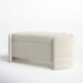 Elegant White Boucle Storage Bench Wooden Upholstered Living Room Foot Stool