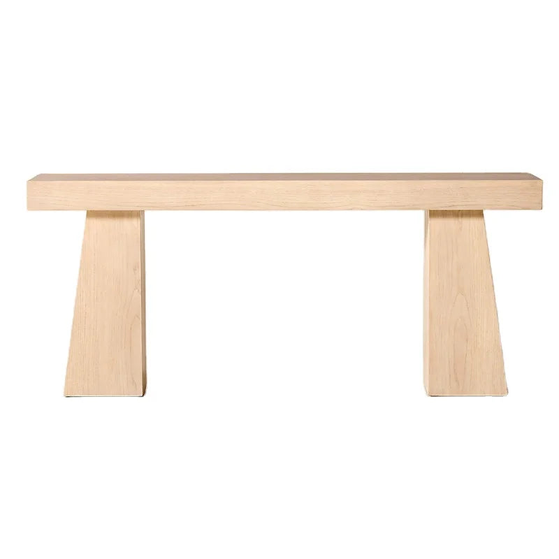 Contemporary Bleached Oak Solid Wood Entryway Hallway Console Table