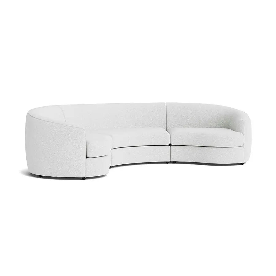Modern Vintage L-Shape Sectional Sofa, Curved Floor Couch Set, Home Furniture