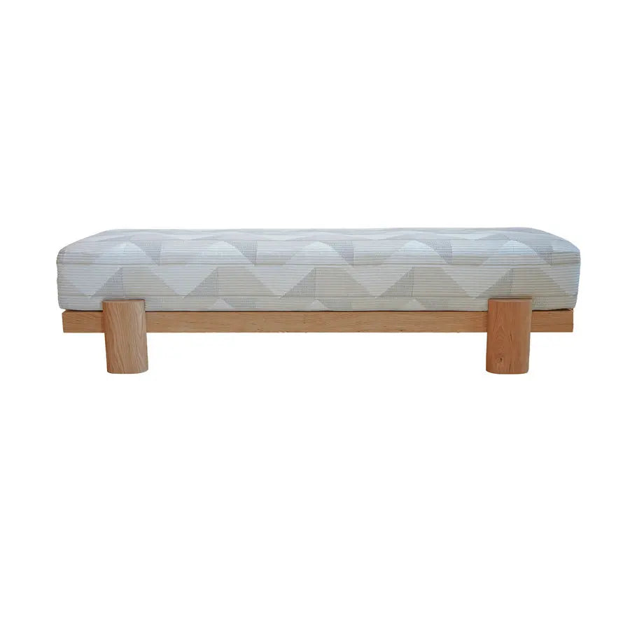 Handmade Beech Solid Wood Velvet Ottoman Bench for Entryway and Living Room