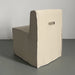 Modern Armless Wood Frame Dining Chair, Upholstered Linen Fabric Accent Sofa