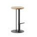Modern Wooden Bar Stool with Leather Seat, High Counter Chair