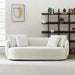 Luxurious White Boucle Curved 3-Seater Cloud Living Room Sofa