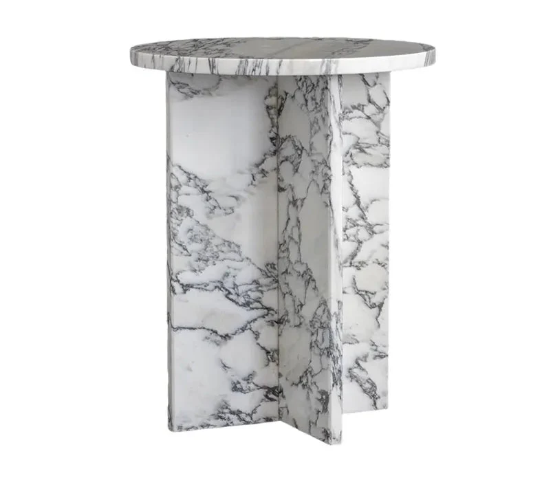 Elegant Green Italian Marble Side Table - Durable Modern Coffee Table Accent