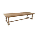 Elegant Solid Oak Wood 10-Seater Trestle Dining Table with Carved Legs