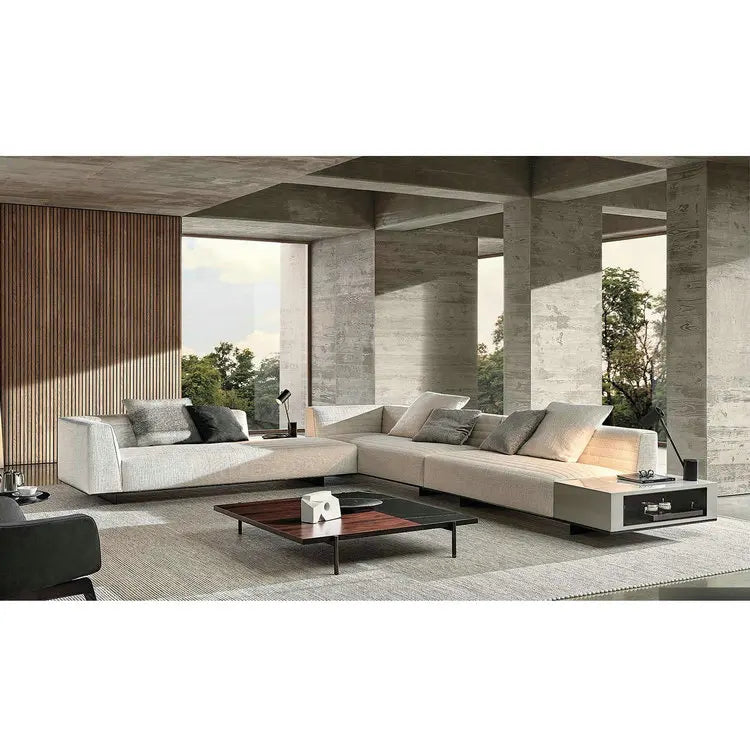 Luxury Modular Fabric Corner Sofa Set, Modern Italian Upholstered Living Room Couch