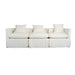 Elegant Modern White Slipcover Three-Seat Sofa Couch Set for Living Room