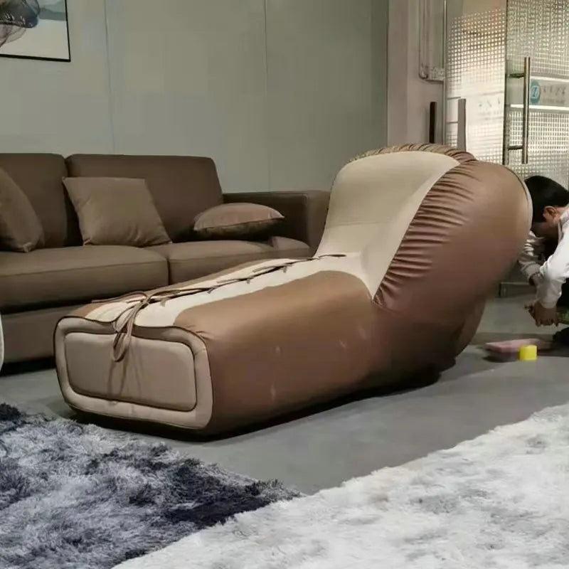 Modern Luxury Hand Bone Shape Daybed Sofa, Faux Leather Lounge Chair