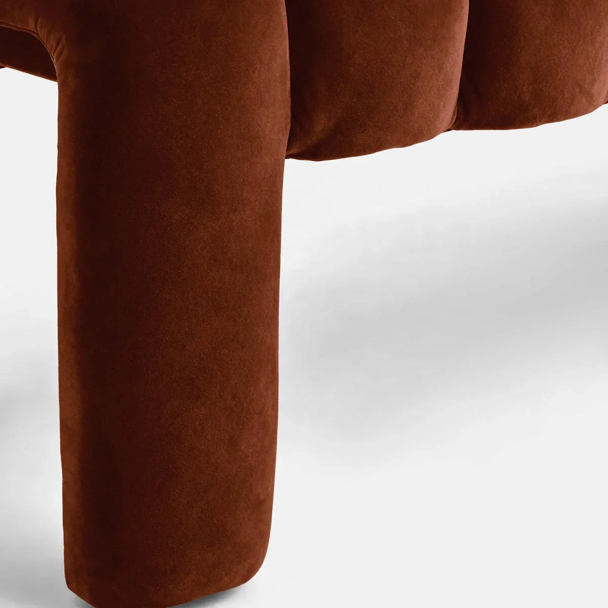 Luxurious Channelled Velvet Upholstered Bed End Bench, Elegant Living Room Ottoman Footstool