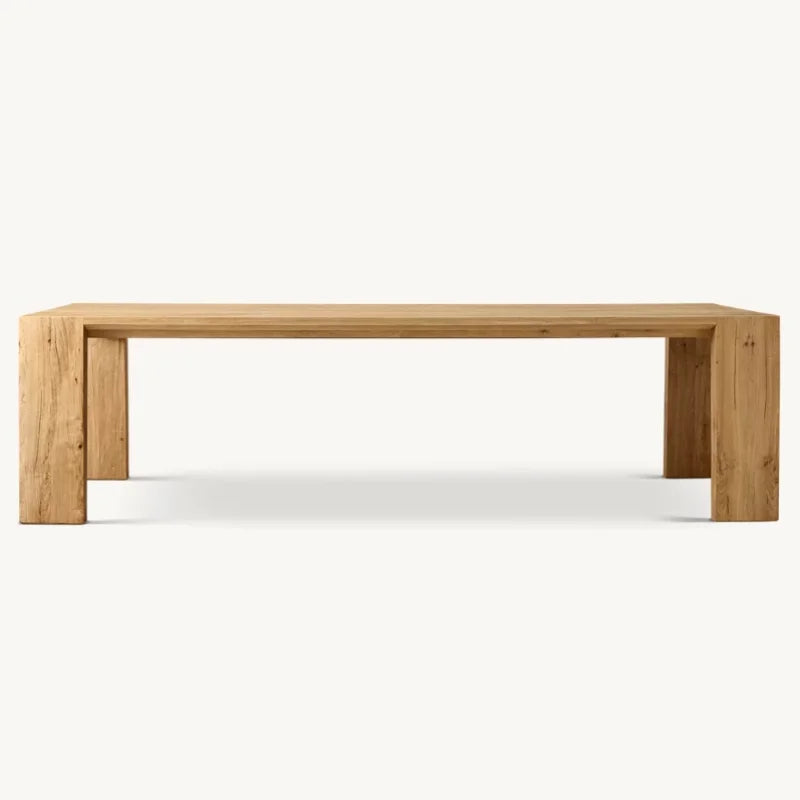 Vintage Solid Oak Extendable Dining Table - American Farmhouse Style for Home & Hotel