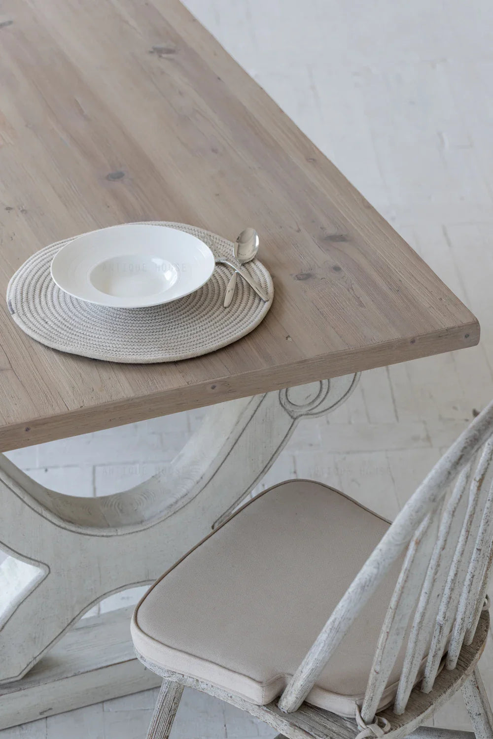 Artisan Reclaimed Solid Wood Modern Dining Table with Sculptured Elements