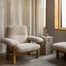 Modern Boucle Sheepskin Armchair Lounge Chair for Living Room Accent