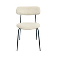 Chic Matte Black Metal Boucle Dining Chair: Modern Upholstered Side Seating