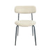 Chic Matte Black Metal Boucle Dining Chair: Modern Upholstered Side Seating
