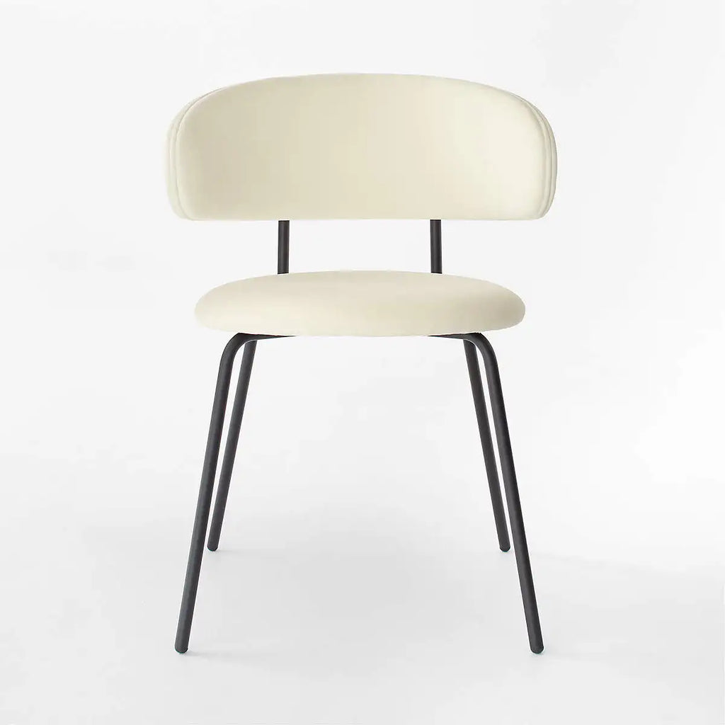 Modern Italian Style Velvet Dining Chair with Metal Frame, Comfortable, Durable Seating