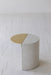 Chic Concrete & Gold Nesting Side Tables - Stackable Round Coffee Table Set