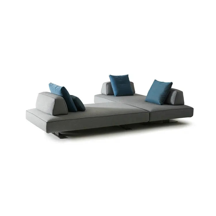 Luxury Modern Modular L-Shape Sectional Fabric Sofa with Movable Backrests
