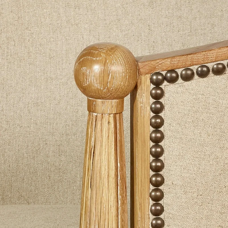 Retro Solid Oak Leisure Chair with Round Back, Unique Shell Design