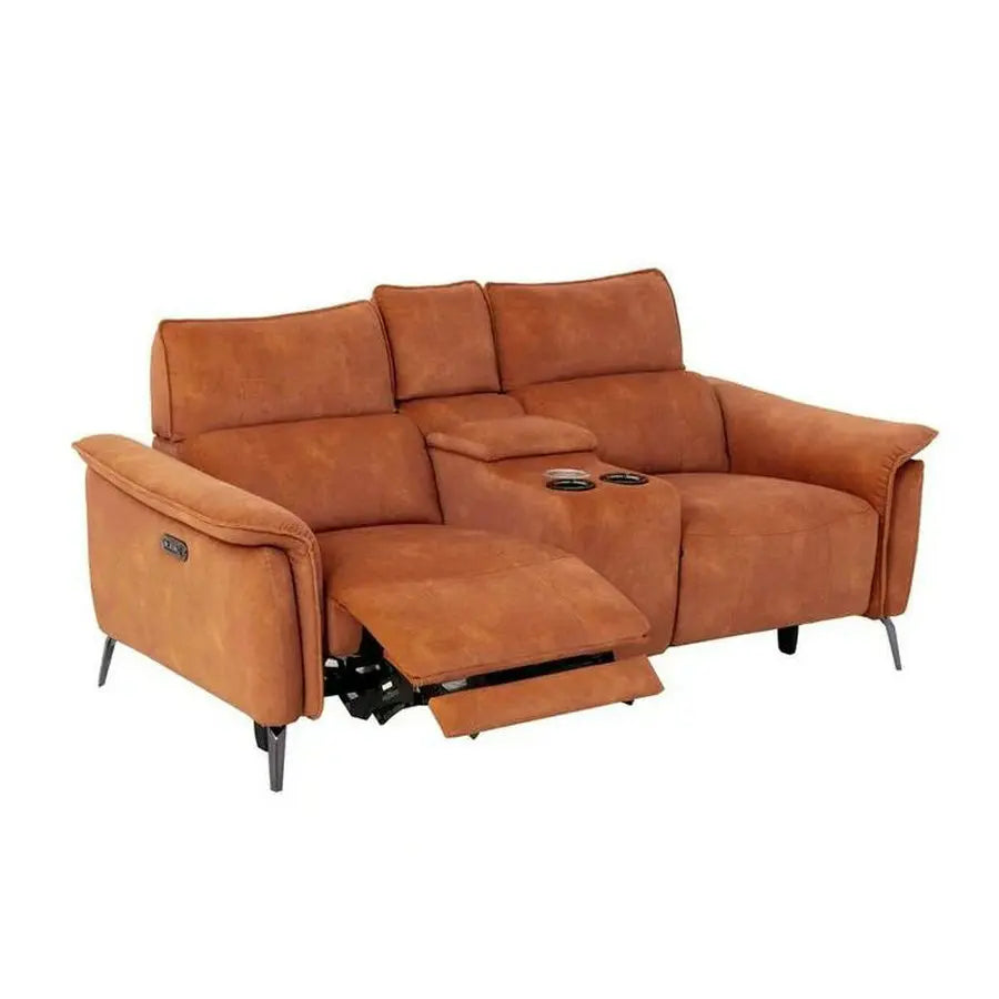 2-Seater Power Recliner Sofa with Smart Console, USB, Cupholders