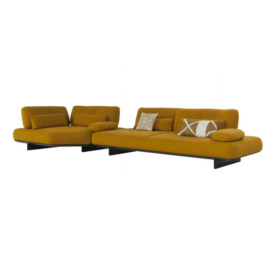 Luxurious Wabi Sabi Velvet Upholstered Curved Modular Corner Sectional Sofa
