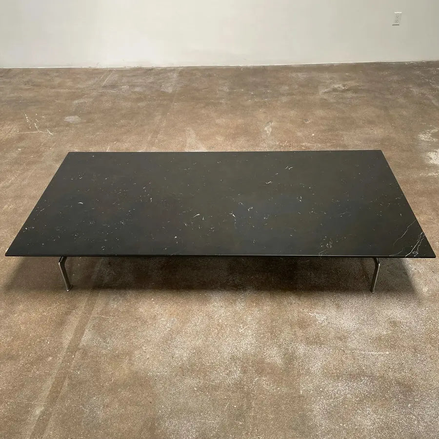 Elegant French Style Black Marble Coffee Table for Modern Living Room